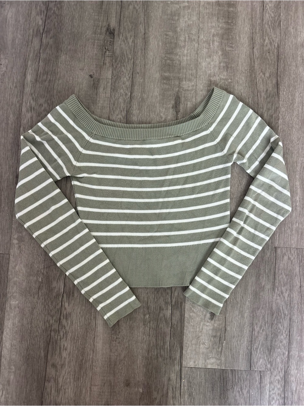 Garage Striped Off The Shoulder Sweater